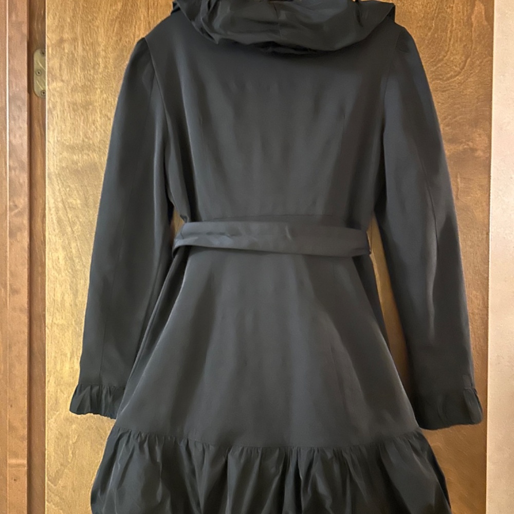 Bebe Satin Ruching Details Trim Trench Coat, Size M - Picture 15 of 16